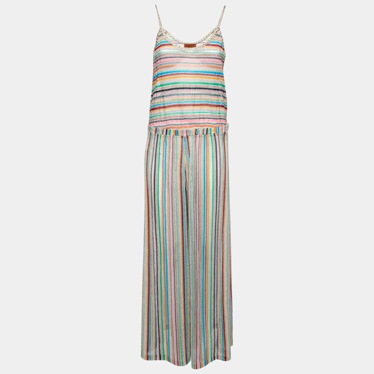 Pre Owned Missoni Mare Multicolor Patterned Lurex Knit Jumpsuit L