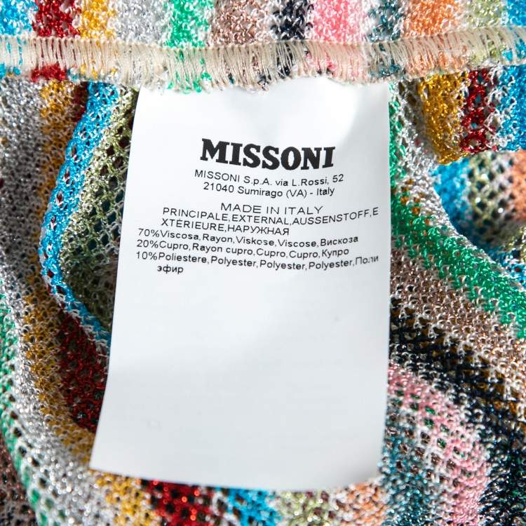 Pre Owned Missoni Mare Multicolor Patterned Lurex Knit Jumpsuit L