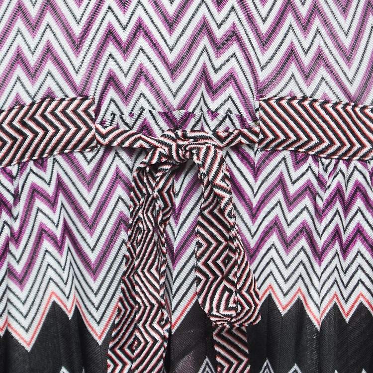 Pre Owned Missoni Mare Multicolor Chevron Knit Cover-Up Dress L