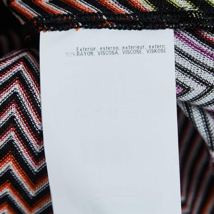 Pre Owned Missoni Mare Multicolor Chevron Knit Cover-Up Dress L