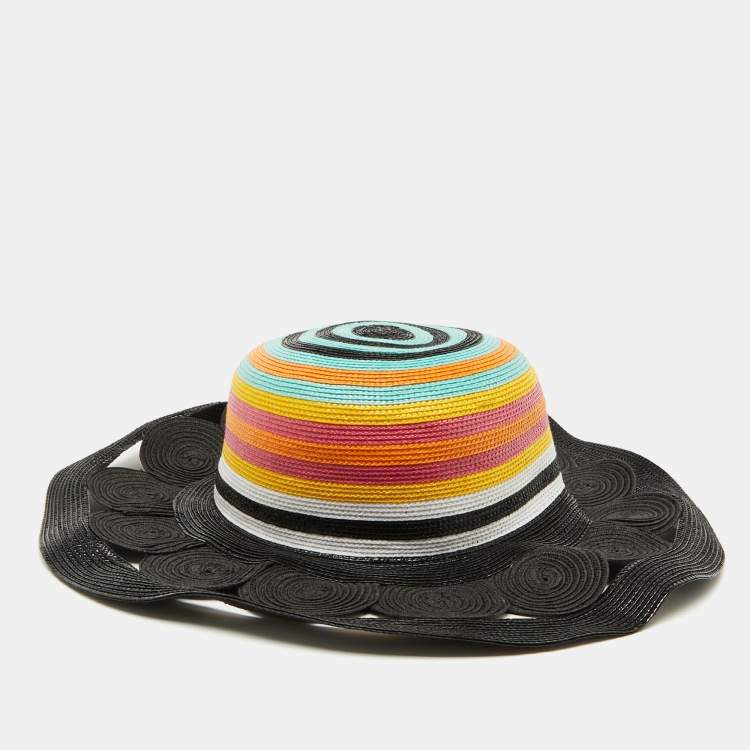 Pre Owned Missoni Mare Black Braided Straw Hat M