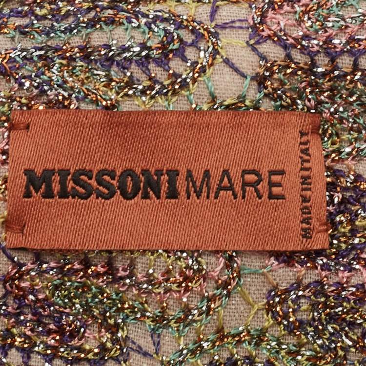 Pre Owned Missoni Mare Multicolor Patterned Lurex Knit Twisted Headband