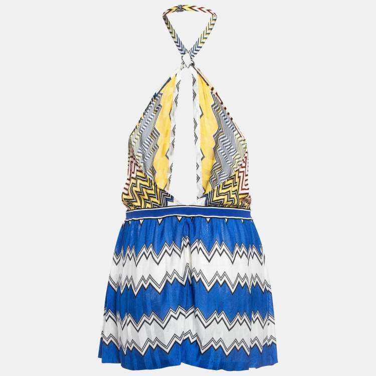 Pre Owned Missoni Mare Multicolor Chevron Knit Playsuit M