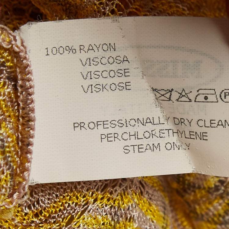 Pre Owned Missoni Mare Yellow Floral Print Knit Cover-Up Mini Dress S