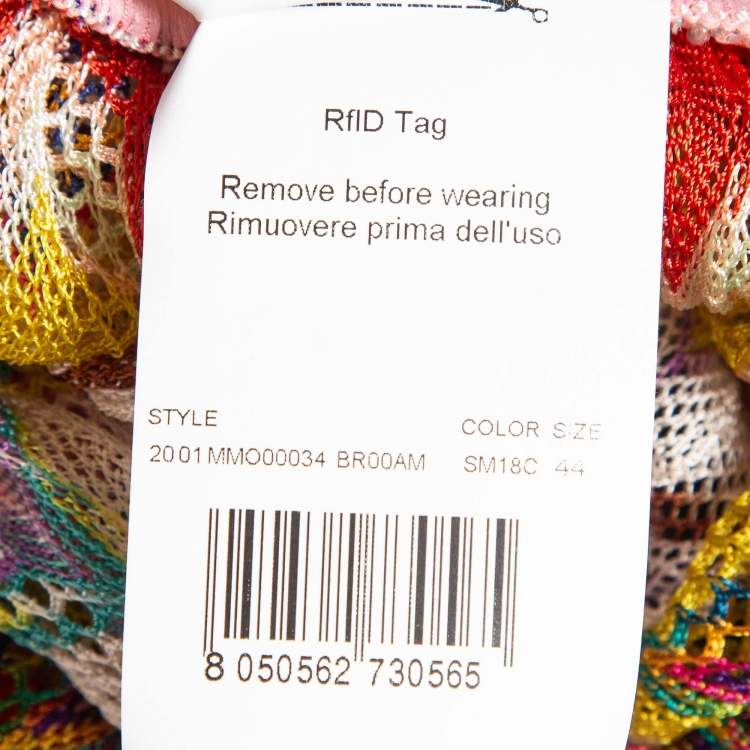 Pre Owned Missoni Mare Multicolor Chevron Knit Halter Neck Jumpsuit Cover-Up Dress M