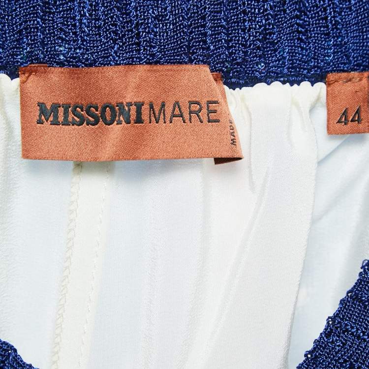 Pre Owned Missoni Mare Multicolor Chevron Knit Maxi Skirt M