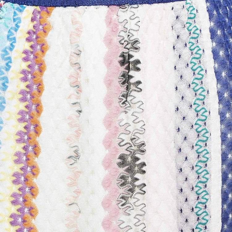Pre Owned Missoni Mare Multicolor Chevron Knit Maxi Skirt M