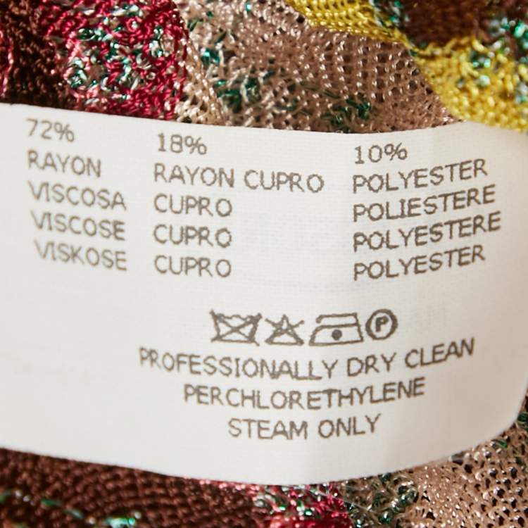 Pre Owned Missoni Mare Multicolor Chevron Lurex Knit Sheer Cover-Up Mini Dress S