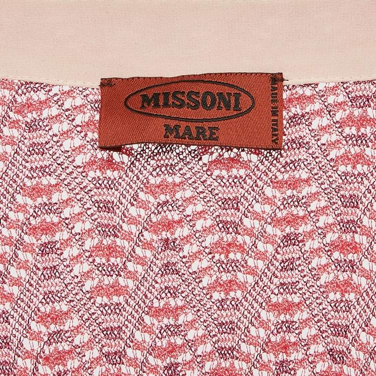 Pre Owned Missoni Mare Multicolor Chevron Lurex Knit Cover-Up Maxi Kaftan Dress S