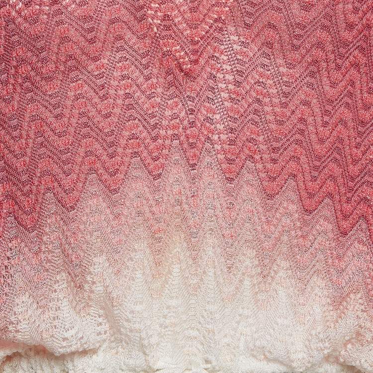 Pre Owned Missoni Mare Multicolor Chevron Lurex Knit Cover-Up Maxi Kaftan Dress S