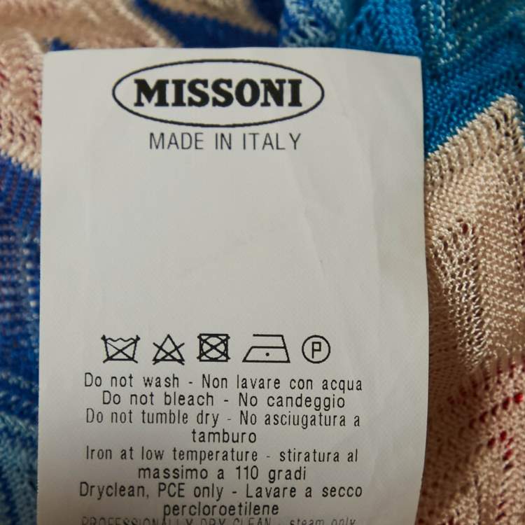 Pre Owned Missoni Mare Multicolor Chevron Knit Cover-Up Maxi Kaftan Dress M