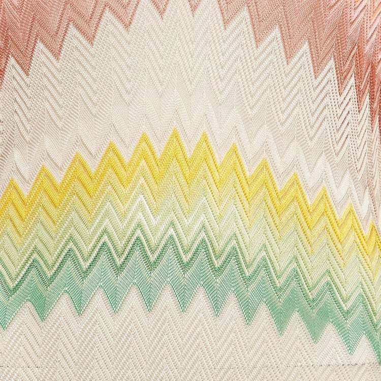Pre Owned Missoni Mare Multicolor Chevron Knit Cover-Up Maxi Kaftan Dress M