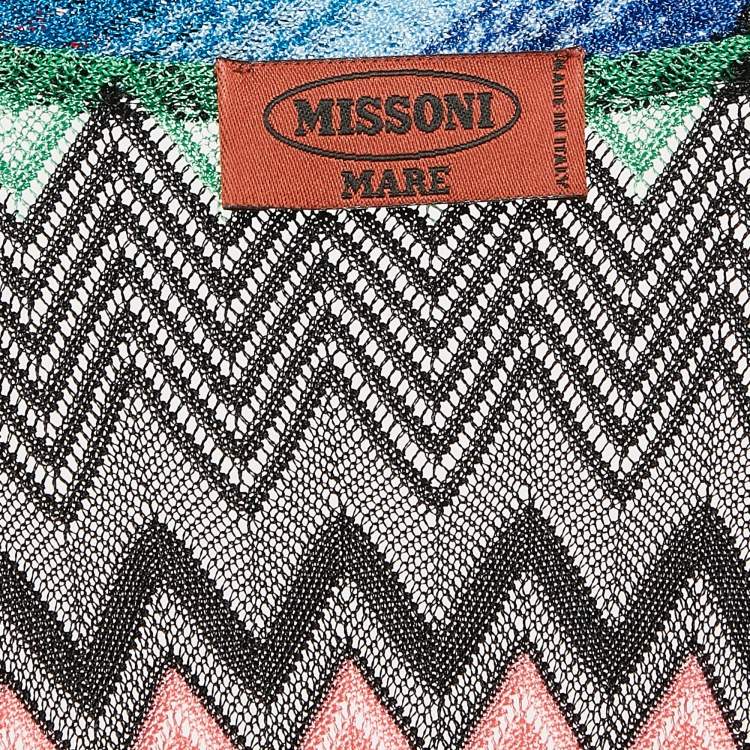 Pre Owned Missoni Mare Multicolor Chevron Knit Cover-Up Maxi Kaftan Dress S