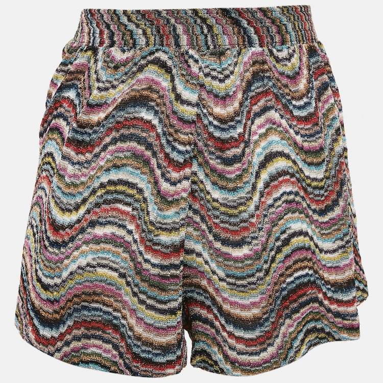 Pre Owned Missoni Mare Multicolor Patterned Lurex Knit Skorts M