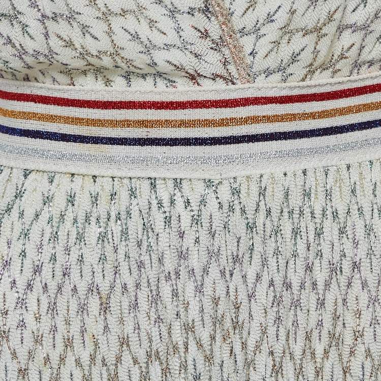 Pre Owned Missoni Mare White Lurex Patterned Knit Halter Neck Jumpsuit S