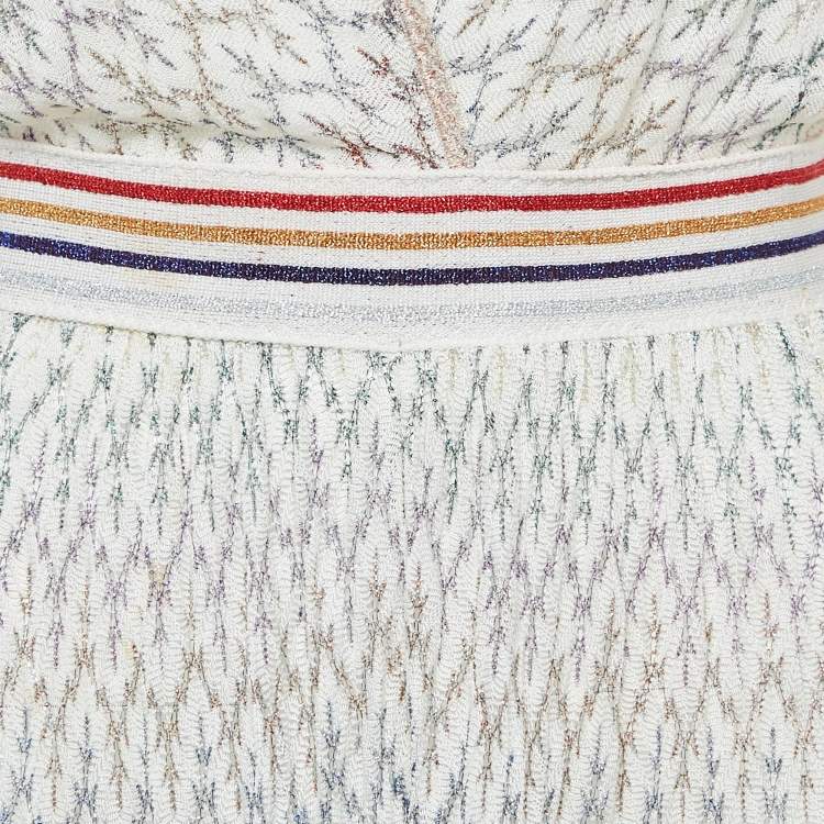 Pre Owned Missoni Mare White Lurex Patterned Knit Halter Neck Jumpsuit S