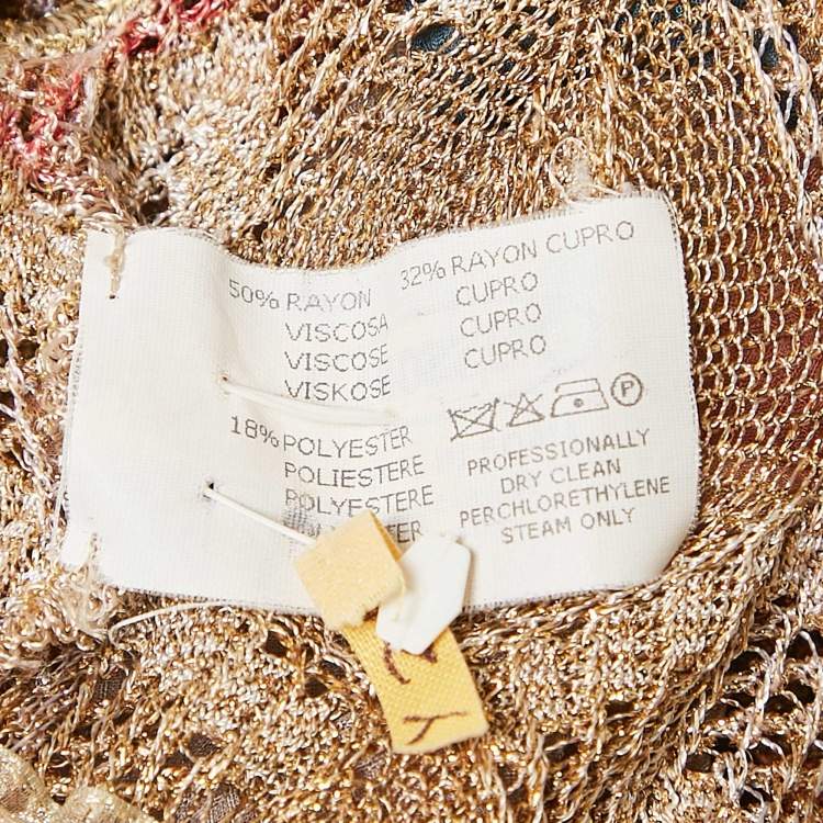Pre Owned Missoni Mare Lurex Knit and Crepe Cover-Up Mini Dress M