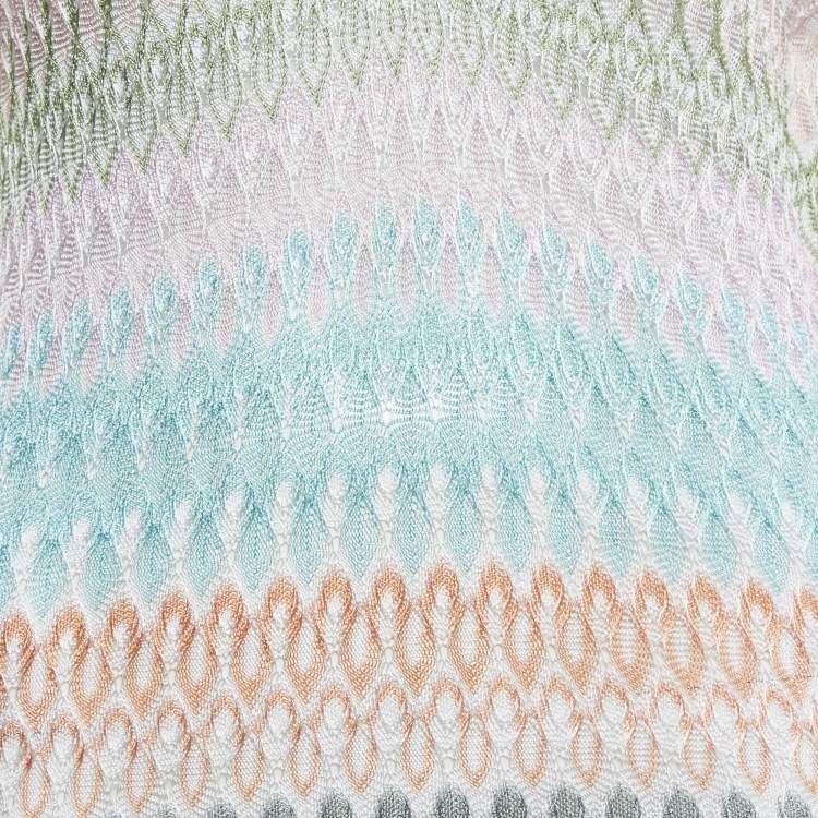 Pre Owned Missoni Mare Multicolor Chevron Knit Cover-Up Maxi Kaftan Dress S