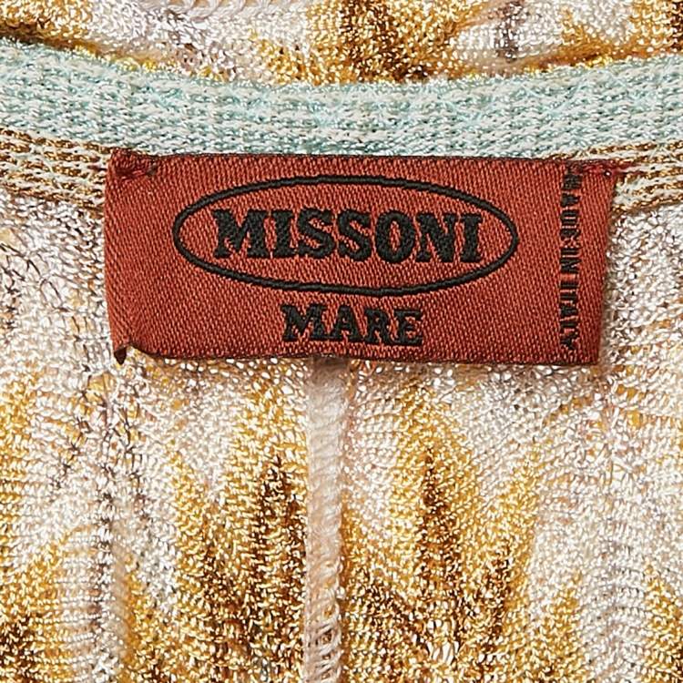 Pre Owned Missoni Mare Yellow/Multicolor Patterned Knit Cover-Up Jumpsuit M