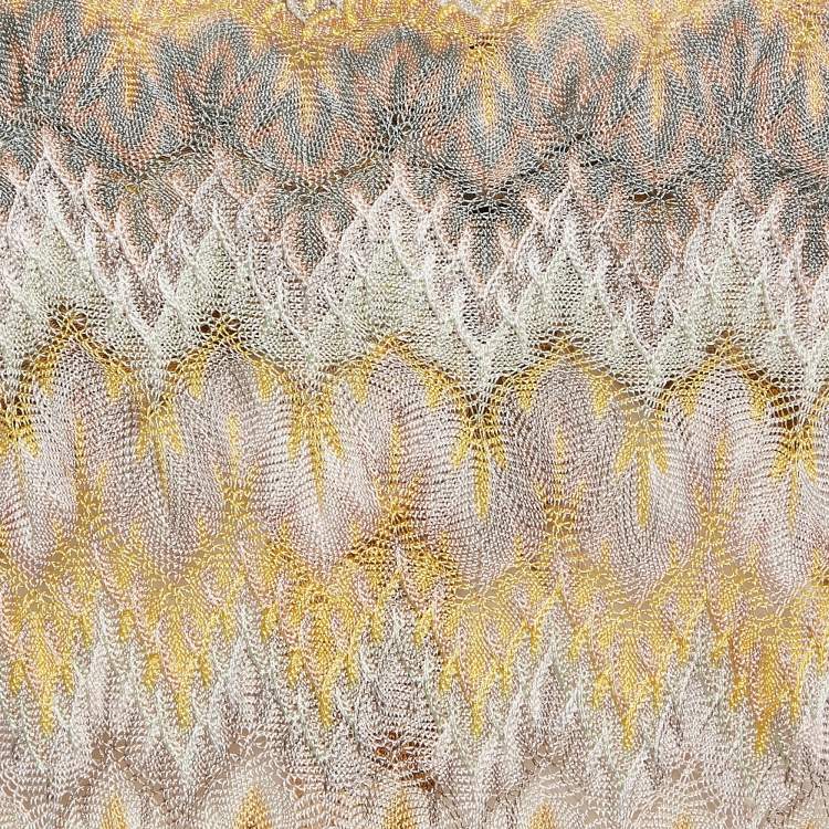 Pre Owned Missoni Mare Yellow/Multicolor Patterned Knit Cover-Up Jumpsuit M