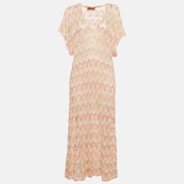 Pre Owned Missoni Mare Multicolor Patterned Knit Long Dress M