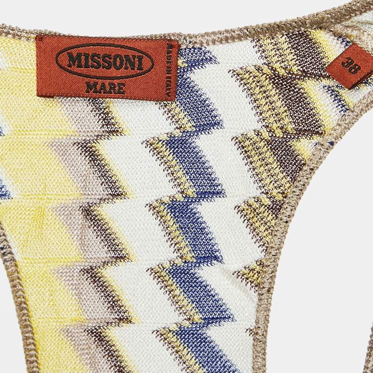 Pre Owned Missoni Mare Multicolor Chevron Knit Cover-Up Short Dress S
