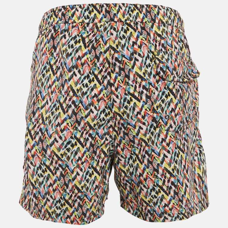 Pre Owned Missoni Mare Multicolor Chevron Print Nylon Swim Shorts XL