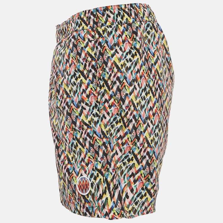 Pre Owned Missoni Mare Multicolor Chevron Print Nylon Swim Shorts XL