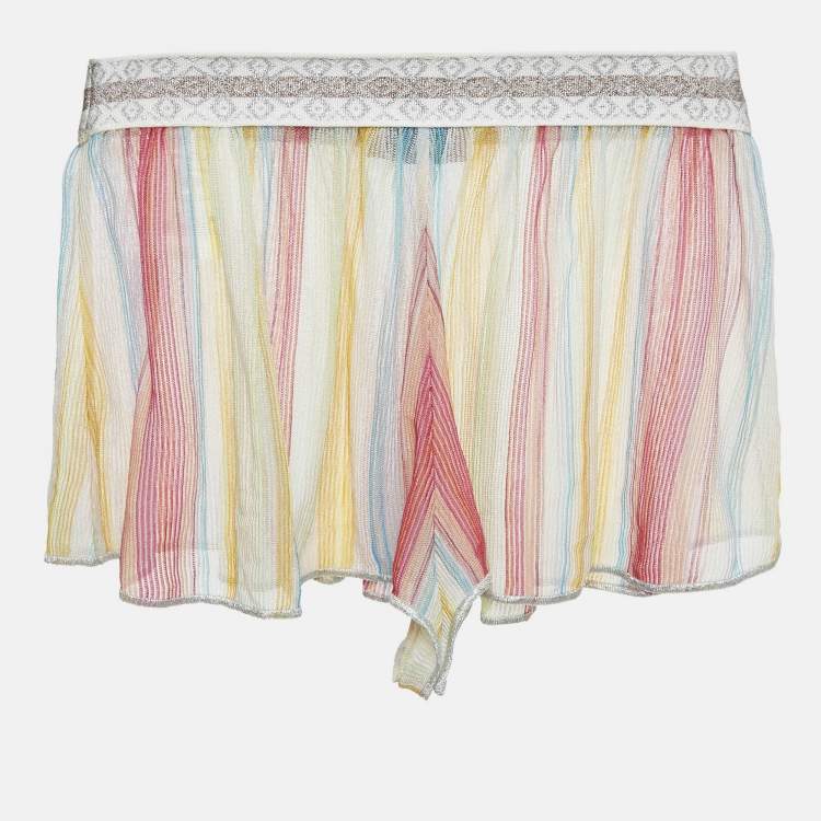 Pre Owned Missoni Mare Multicolor Striped Lurex Knit Swim Shorts S