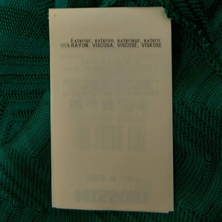 Pre Owned Missoni Mare Green Patterned Knit One Shoulder Cover-Up Dress S
