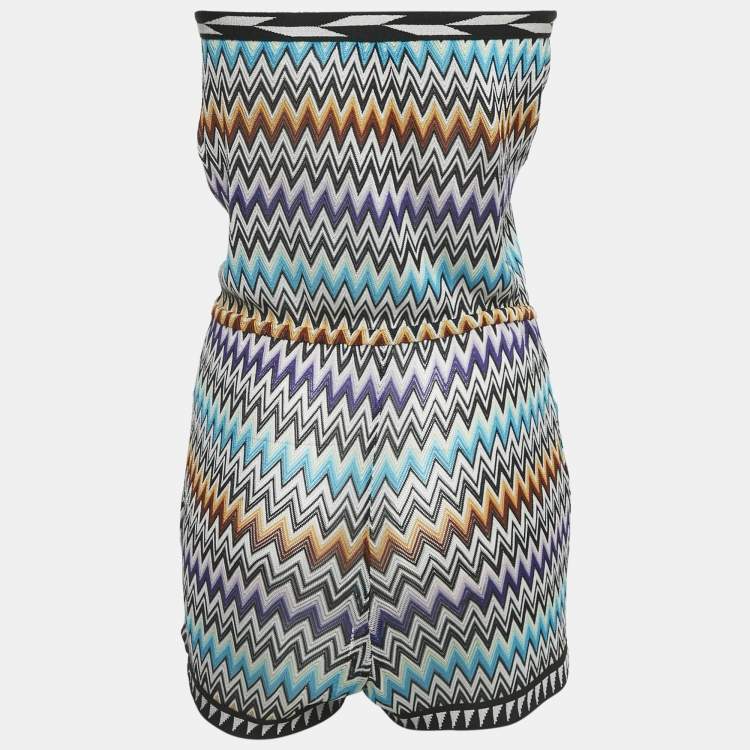 Pre Owned Missoni Mare Multicolor Chevron Knit Cover-Up Jumpsuit M
