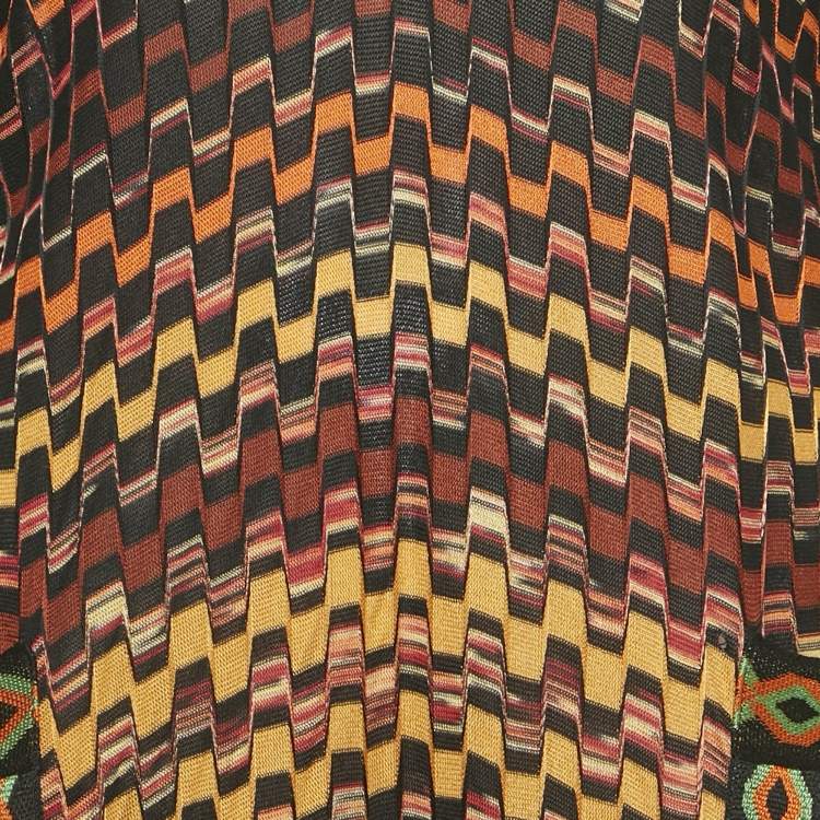 مملوكة مسبقًا Missoni Mare Black/Multicolor Patterned Knit Cover-Up Maxi Dress M
