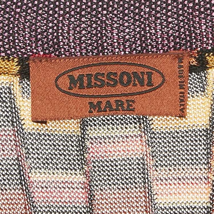 مملوكة مسبقًا Missoni Mare Black/Multicolor Patterned Knit Cover-Up Maxi Dress M