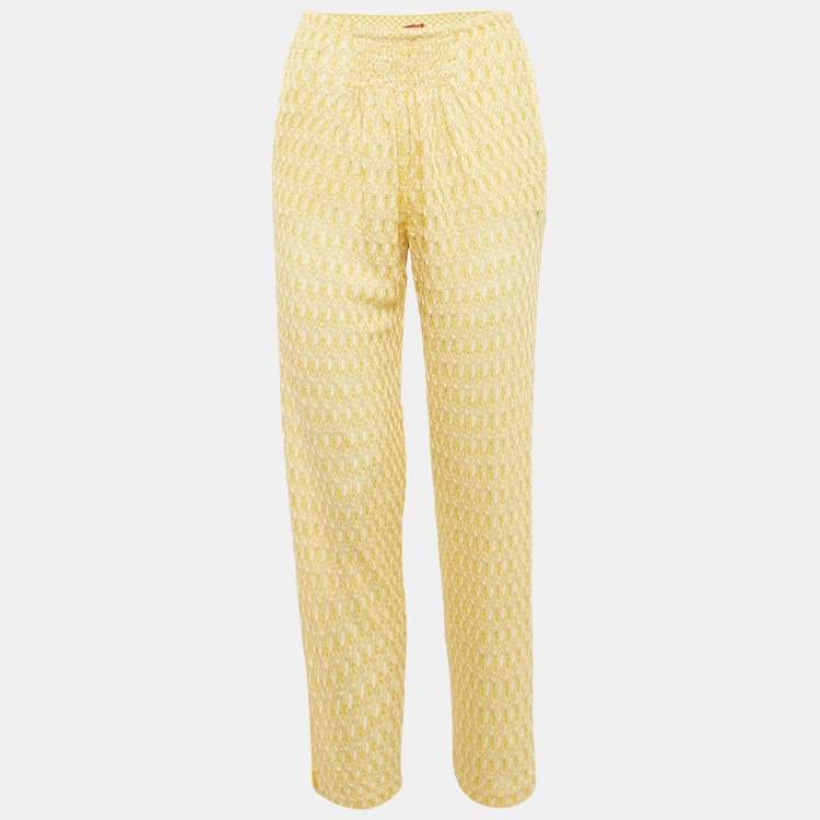 Pre Owned Missoni Mare Yellow Patterned Cover-Up Trousers S