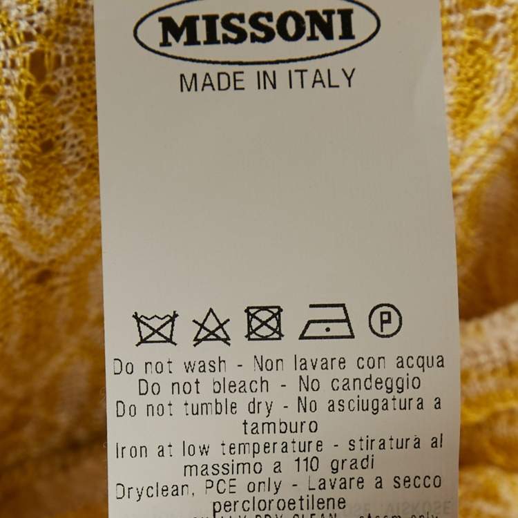 Pre Owned Missoni Mare Yellow Patterned Cover-Up Trousers S