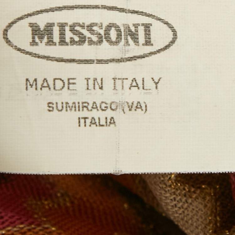 Pre Owned Missoni Mare Pink/Brown Zig-Zag Knit Cover-Up Dress M