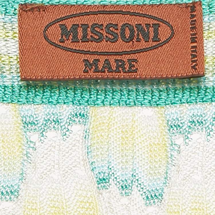 Pre Owned Missoni Mare Yellow /Green Knit Side Slit Detail Maxi Dress S
