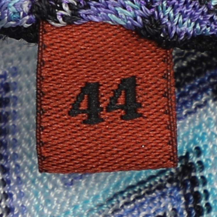 Pre Owned Missoni Mare Blue Zig Zag Rib knit Midi Dress M