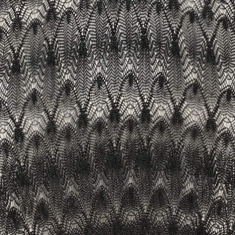 Pre Owned Missoni Mare Black Lace Fringe Long Sleeve Tunic S