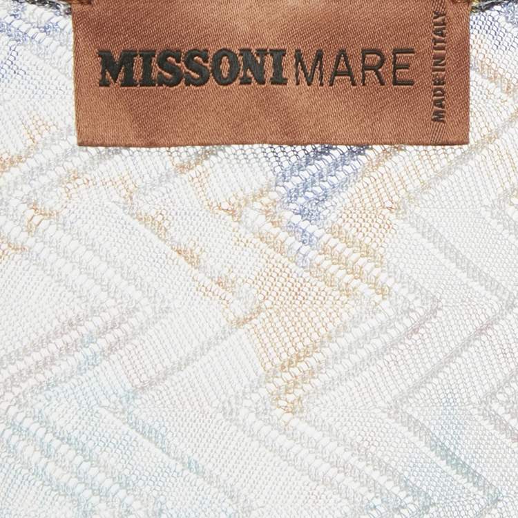 Pre Owned Missoni Mare Multicolor Zig Zag Knit Crisscross Detail Cover -Up Dress S