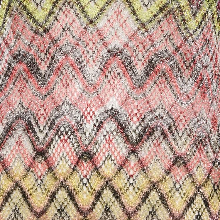 Pre Owned Missoni Mare Multicolor Zig Zag Lurex Knit Cover Up Dress S