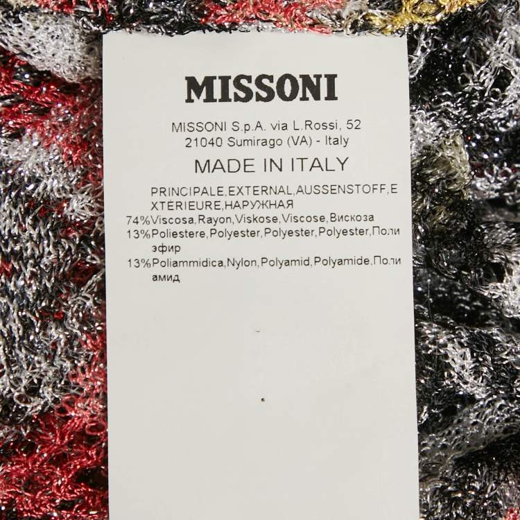 Pre Owned Missoni Mare Multicolor Zig Zag Lurex Knit Cover Up Dress S