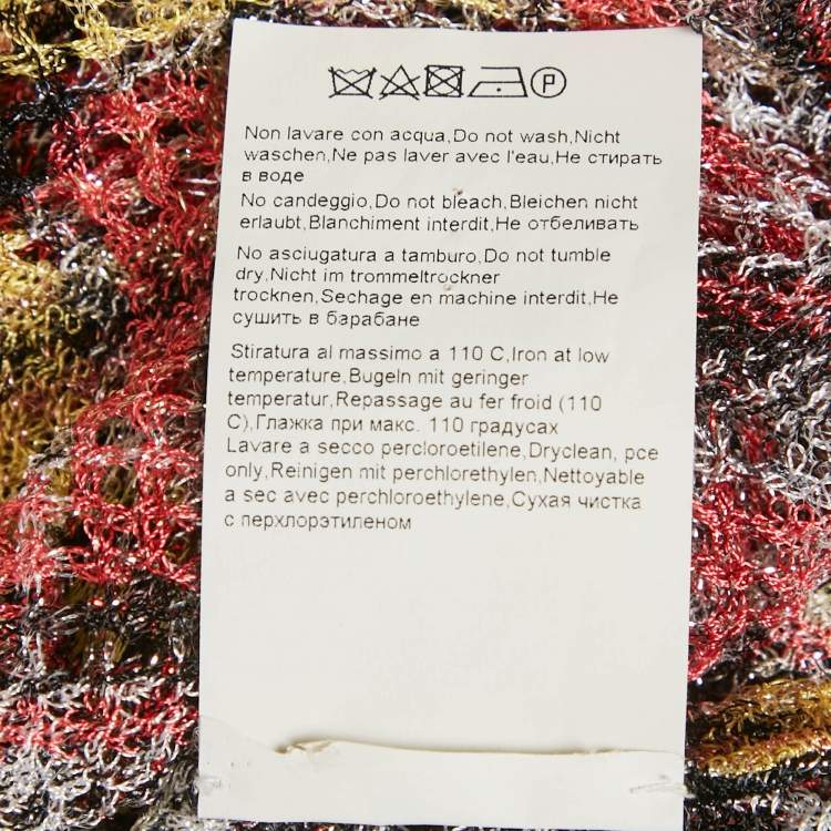 Pre Owned Missoni Mare Multicolor Zig Zag Lurex Knit Cover Up Dress S
