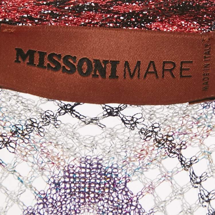 Pre Owned Missoni Mare Multicolor Zig Zag Lurex Knit Cover Up Dress S
