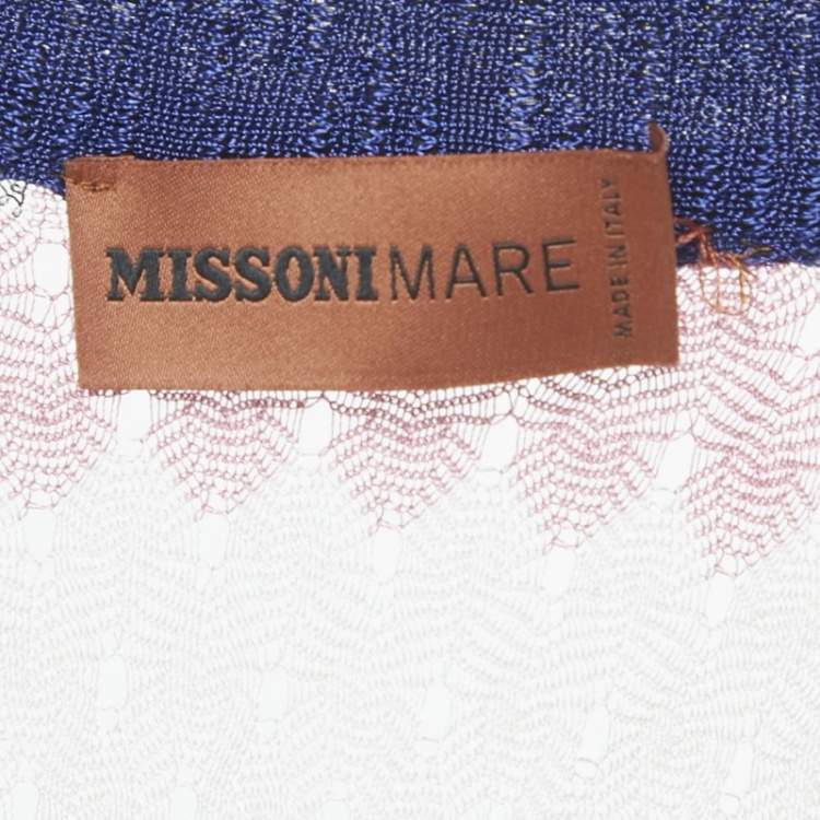 Pre Owned Missoni Mare Multicolor Patterned Knit Sheer Slit Detail Long Dress S