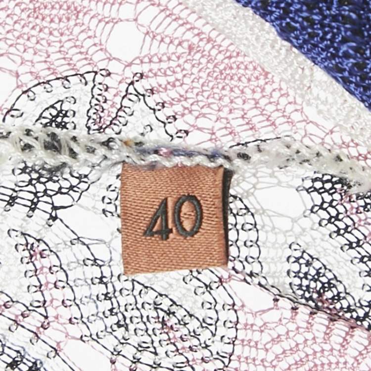 Pre Owned Missoni Mare Multicolor Patterned Knit Sheer Slit Detail Long Dress S