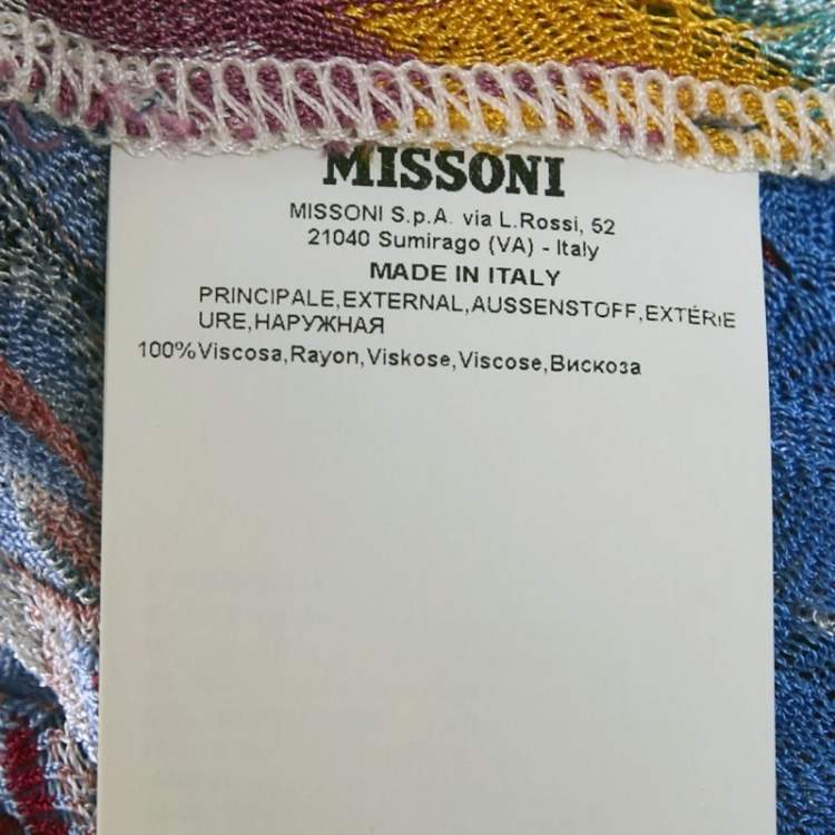 Pre Owned Missoni Mare Multicolor Patterned Knit Sheer Slit Detail Long Dress S