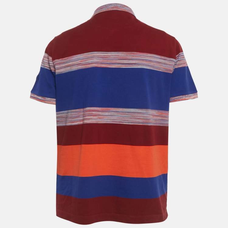 Pre Owned Missoni Mare Multicolor Striped Cotton Knit Polo T-Shirt XL