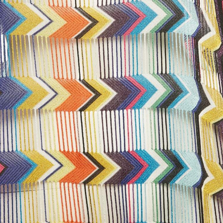 مملوكة مسبقًا Missoni Mare Multicolor Lurex Knit Fringed Short Cover-Up L