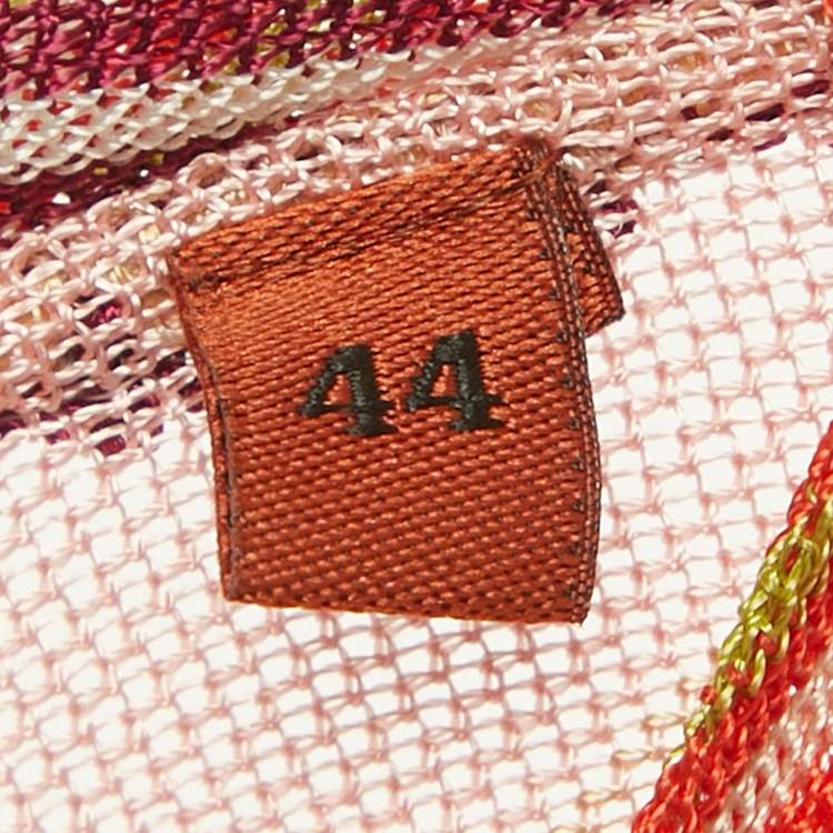 Pre Owned Missoni Mare Multicolor Patterned Knit Tie Detail Side Slit Tunic M